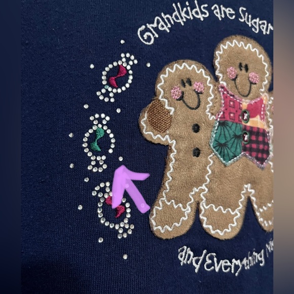 Vintage 90’s M&C Sportswear Christmas Gingerbread Grandkids Sweatshirt Medium - Picture 9 of 12
